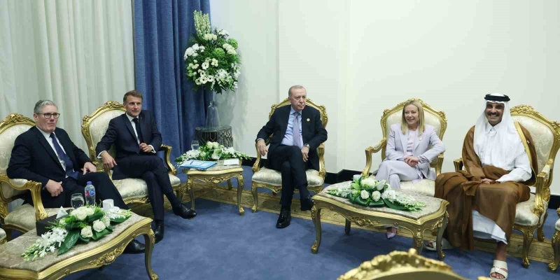 Cumhurbaşkanı Erdoğan’dan Fransa, İngiltere, İtalya ve Katar liderleriyle toplantı