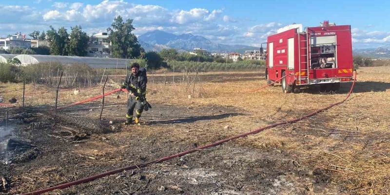 Serik’te ahırda çıkan yangında 1 koyun telef oldu