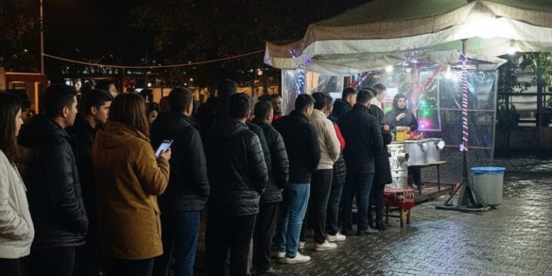 Glikoz şurubu kullanmadan halka tatlısı yapıyor, kuyruk caddelere taşıyor