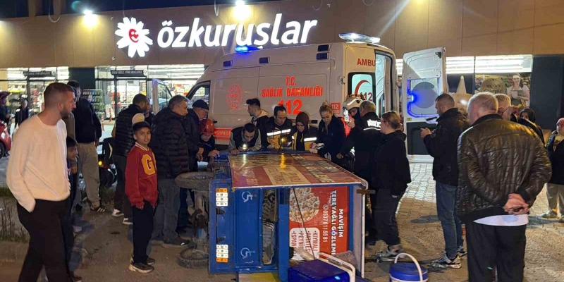 Kaldırıma çarpıp devrilen elektrikli araçtaki 1 kişi yaralandı