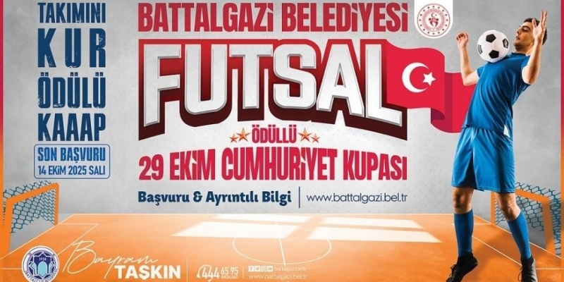 Battalgazi Belediyesi, 29 Ekim’e özel ödüllü futsal turnuvası düzenliyor