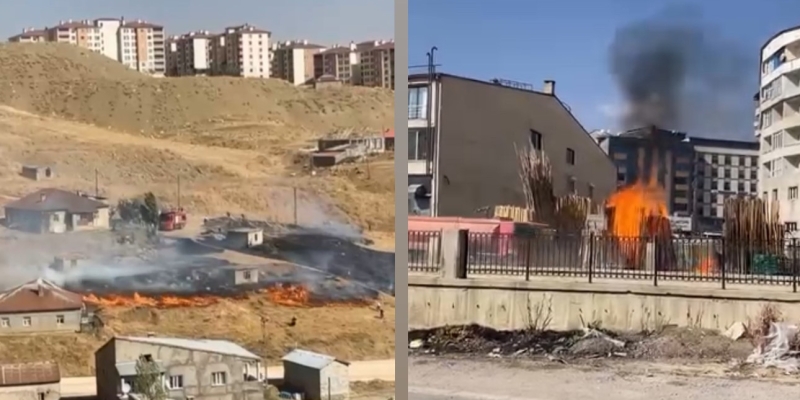 Yüksekova’da çıkan iki farklı yangın kontrol altına alındı