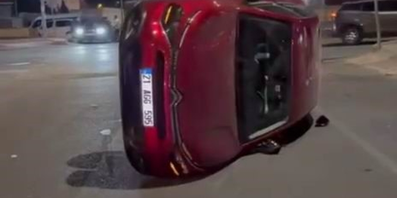 Diyarbakır’da araç takla attı: 1 yaralı