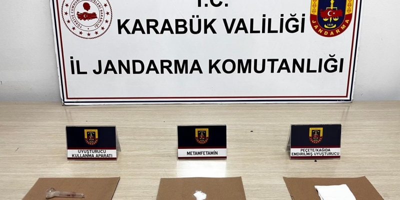 Karabük’te uyuşturucu ile yakalanan şahıs gözaltına alındı