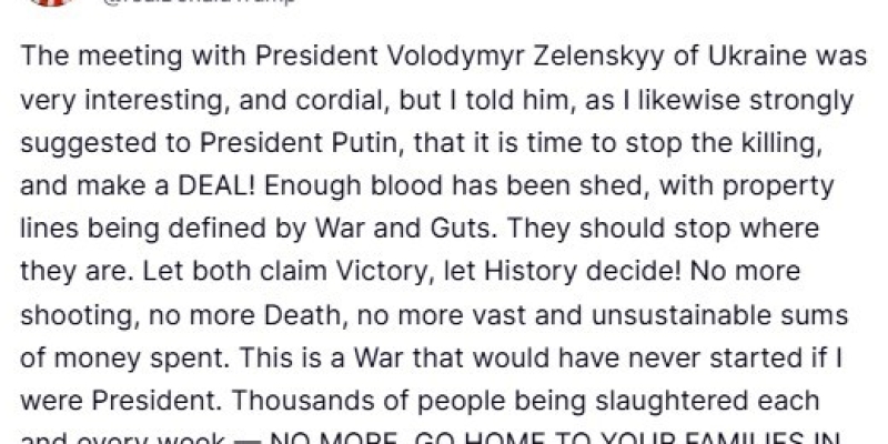 Trump’tan Zelenskiy görüşmesi hakkında açıklama: "Ona bir anlaşma yapma zamanının geldiğini söyledim"