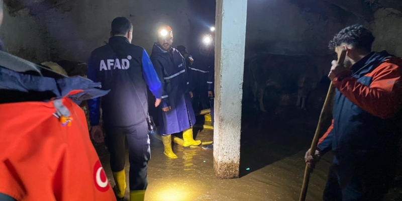 Ağrı’da kar erimesi sonucu evler ve ahırlar su altında kaldı