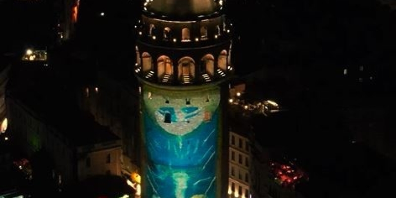 Galata Kulesi’ne çevre temalı görseller yansıtıldı