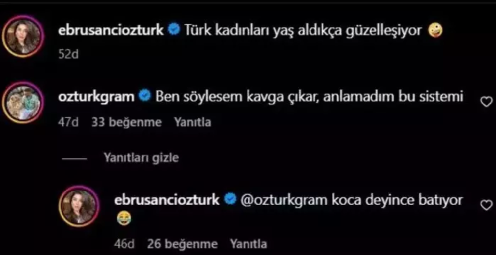 ebru sanci nin yas yorumuna esinden olay yanit