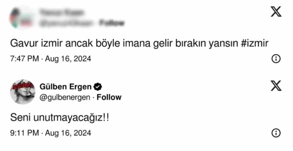 gulben ergen den gavur izmir tepkisi 