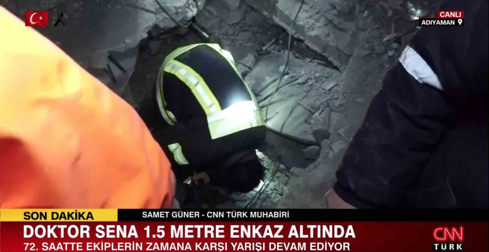 adiyaman da 72. saat dolarken doktor sena ya enkazin 1.5 metre altinda ulasildi