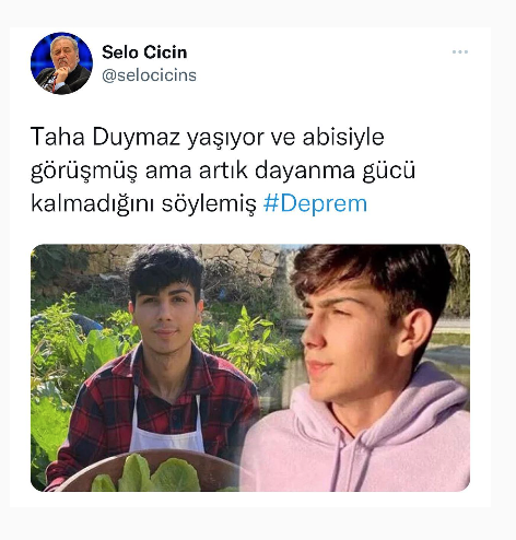 taha duymaz yasiyor mu oldu mu saglik durumu nasil enkazdan cikti mi 